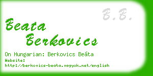 beata berkovics business card