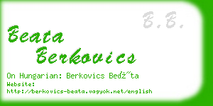 beata berkovics business card